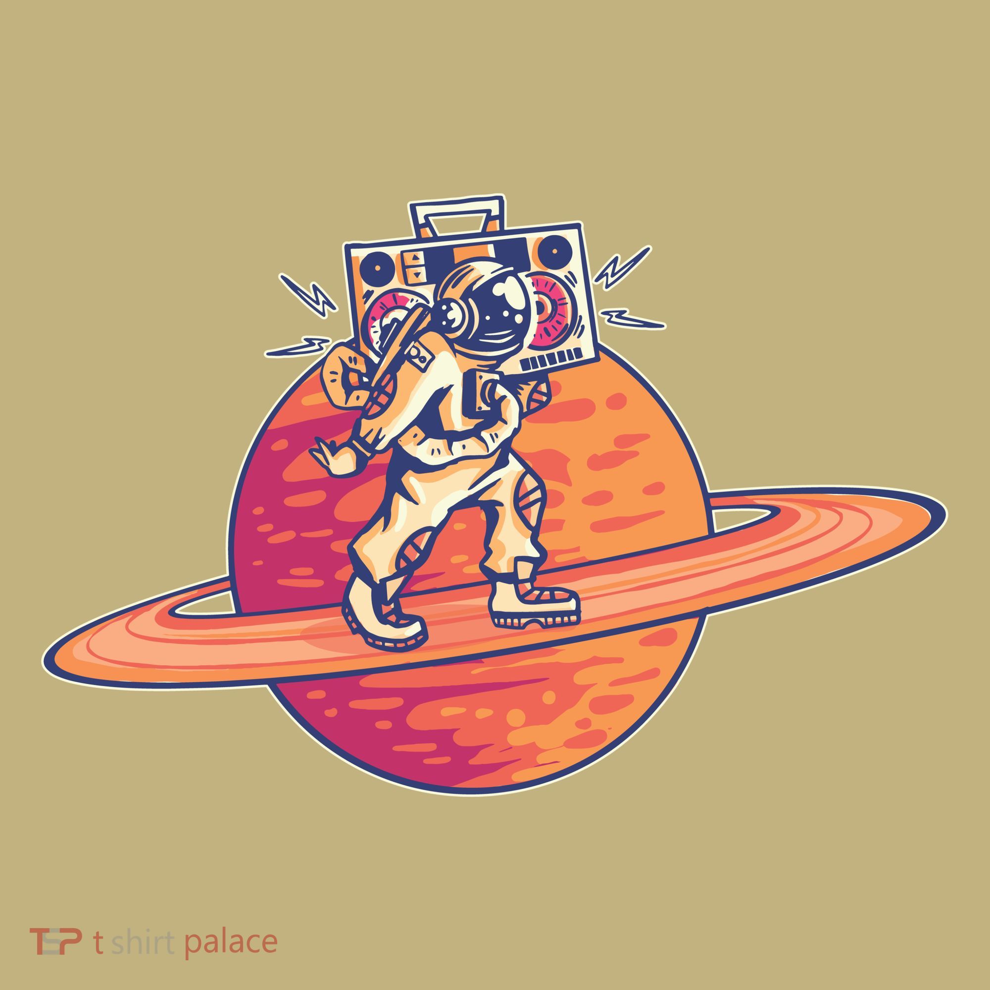 Saturn Astronaut Music Mousepad