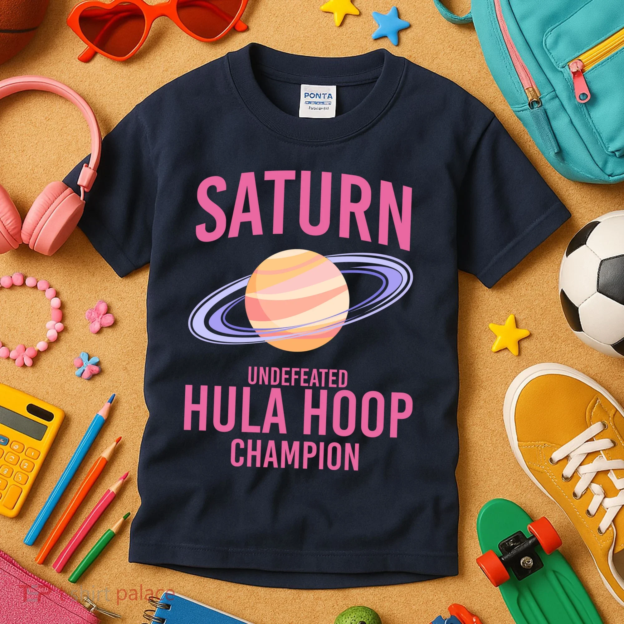 Saturn Undefeated Hula Hoop Kids T-Shirt