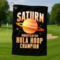 Saturn Undefeated Hula Hoop Champion Golf Towel thumb 1