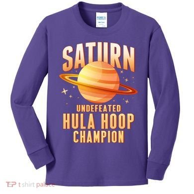 Saturn Undefeated Hula Hoop Champion Kids Long Sleeve Shirt