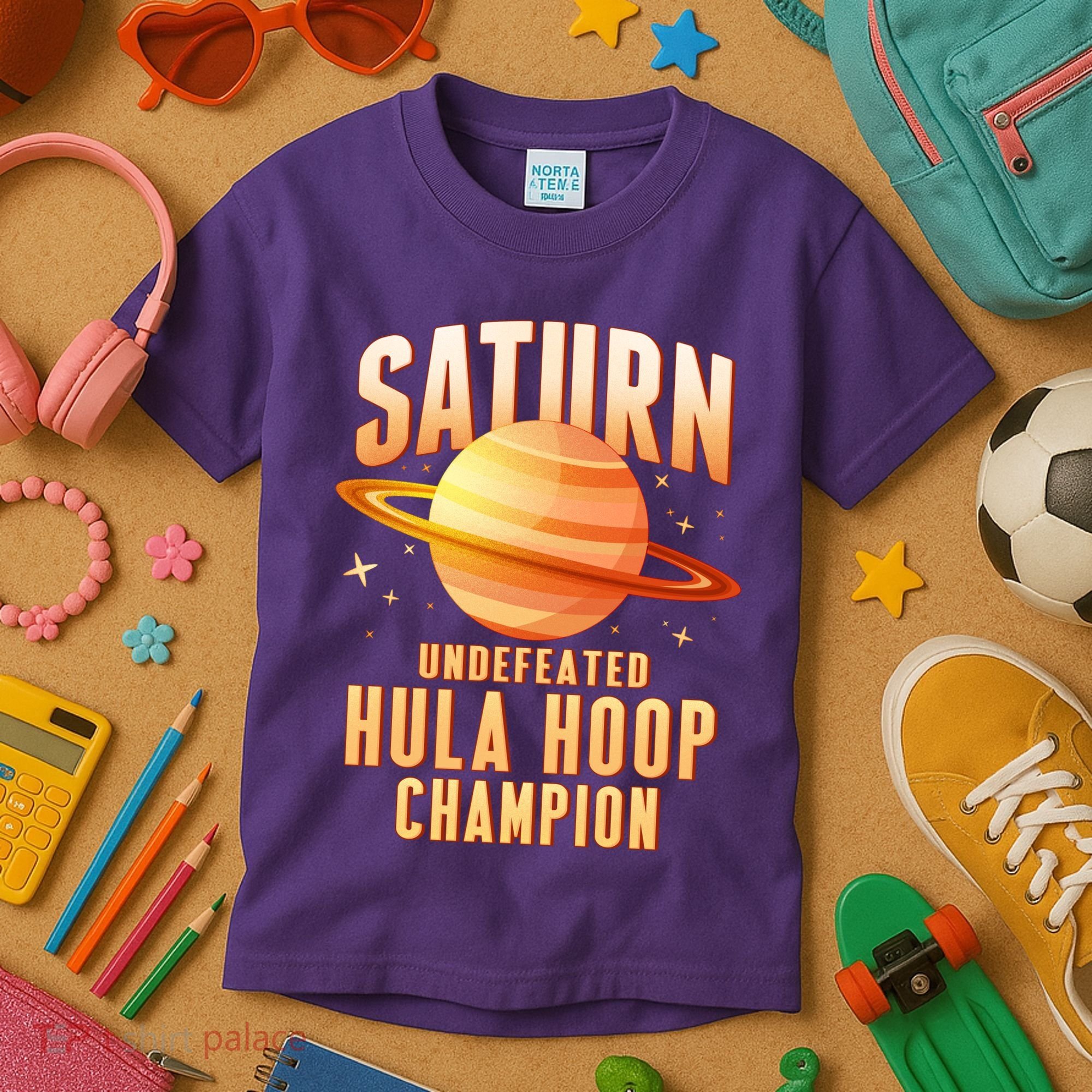 Saturn Undefeated Hula Hoop Champion Kids T-Shirt