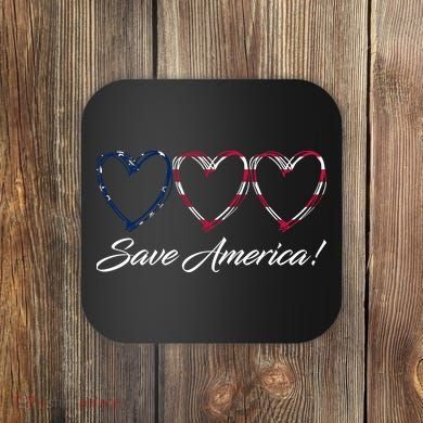 Save America USA Heart Coaster