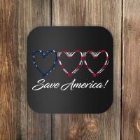 Save America USA Heart Coaster thumb 0