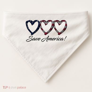 Save America USA Heart USA-Made Doggie Bandana