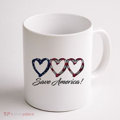 Save America USA Heart Coffee Mug back
