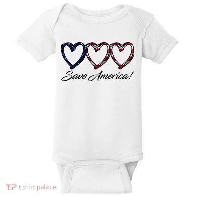 Save America USA Heart Baby Bodysuit
