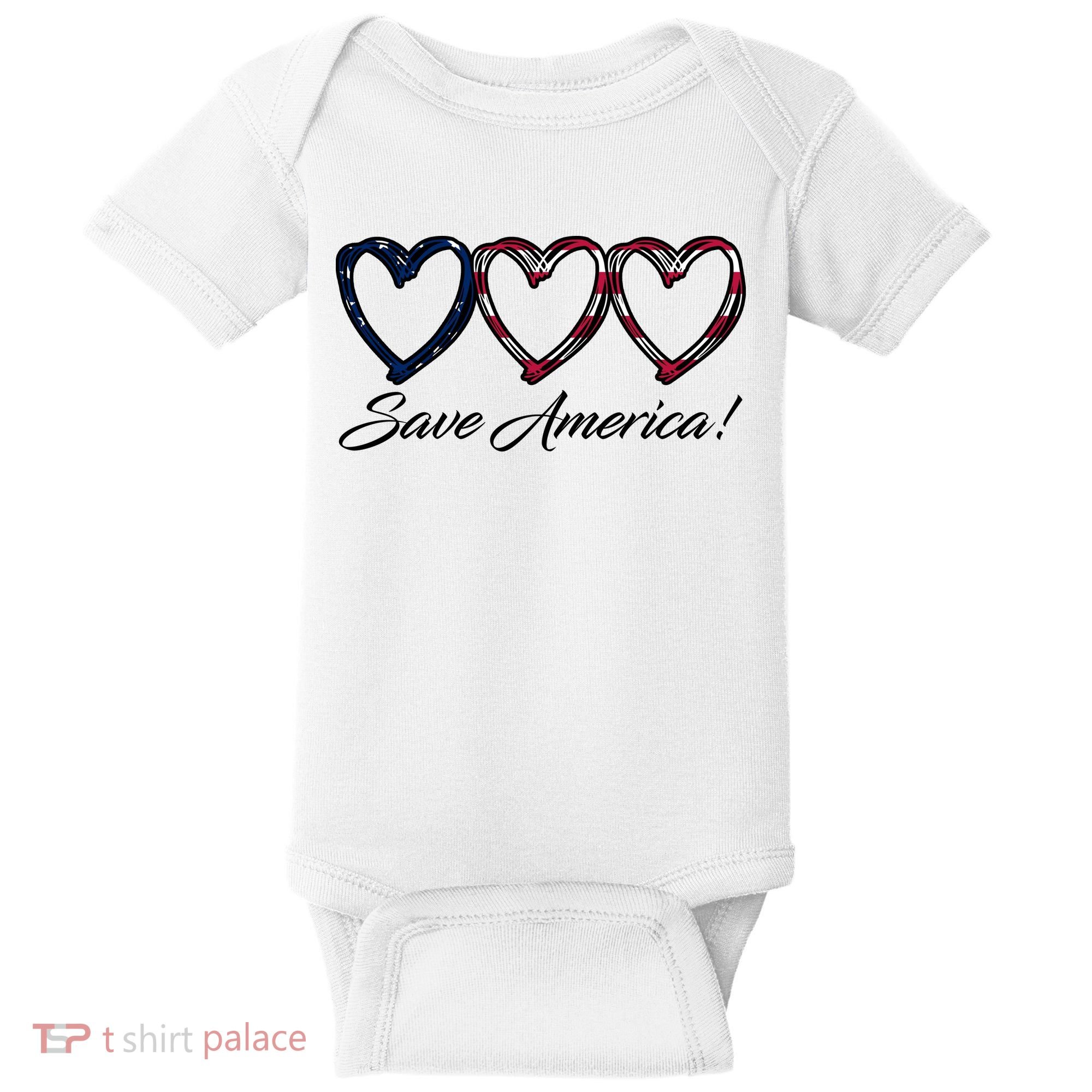 Save America USA Heart Baby Bodysuit