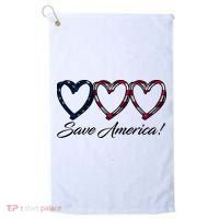 Save America USA Heart Golf Towel thumb 0
