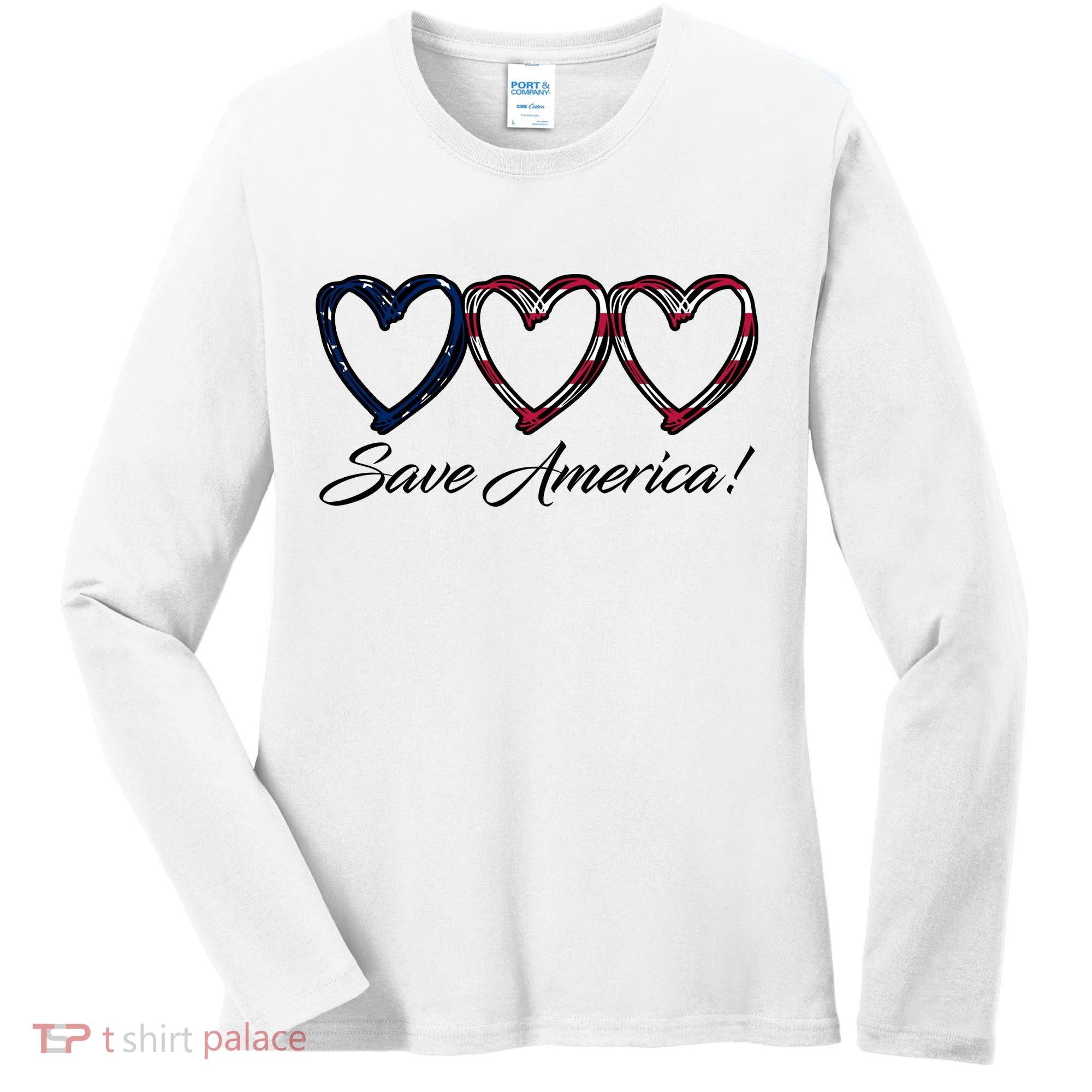 Save America USA Heart Women's Long Sleeve Shirt