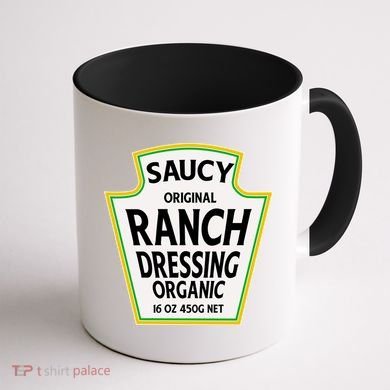 Saucy Original Ranch Dressing Costume Coffee Mug back