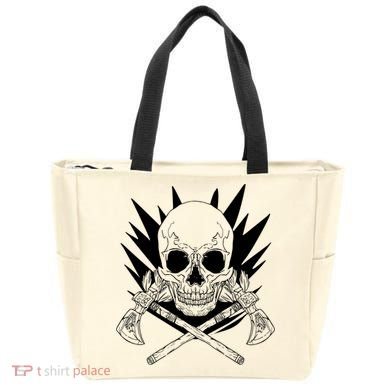 Skull Axe Vintage Tote Bag