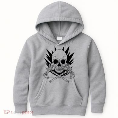 Skull Axe Vintage Kids Hoodie