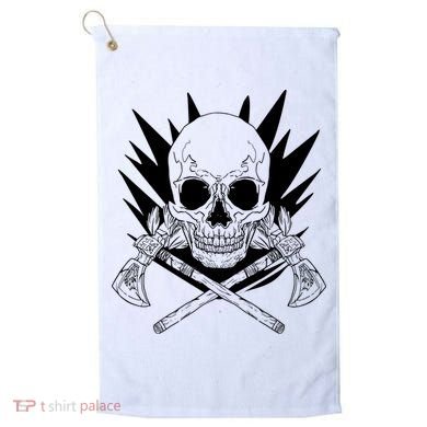 Skull Axe Vintage Golf Towel