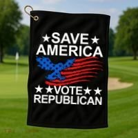 Save America Vote Republican Proud Conservative American Golf Towel thumb 1
