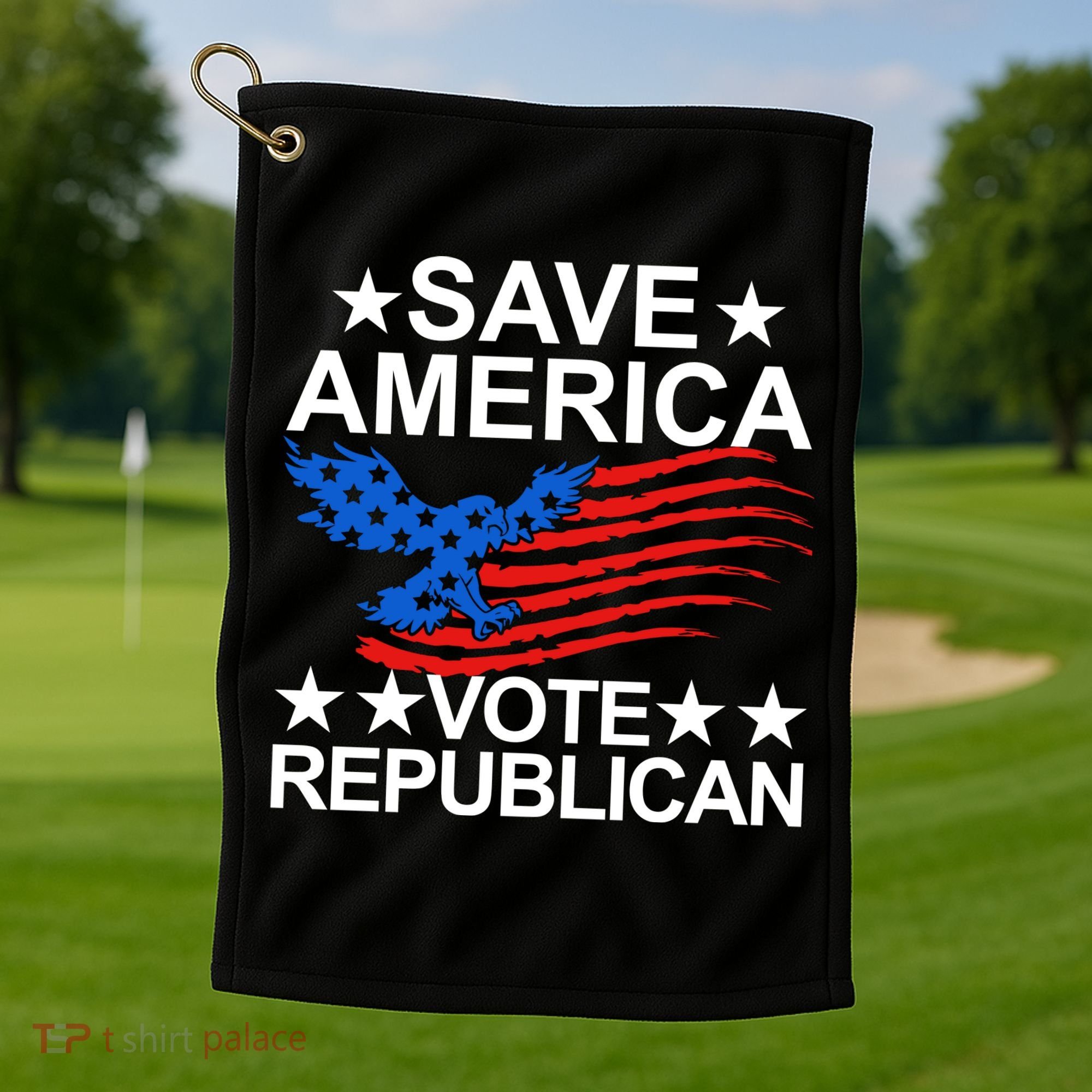 Save America Vote Republican Proud Conservative American Golf Towel