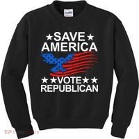 Save America Vote Republican Proud Conservative American Kids Sweatshirt thumb 0