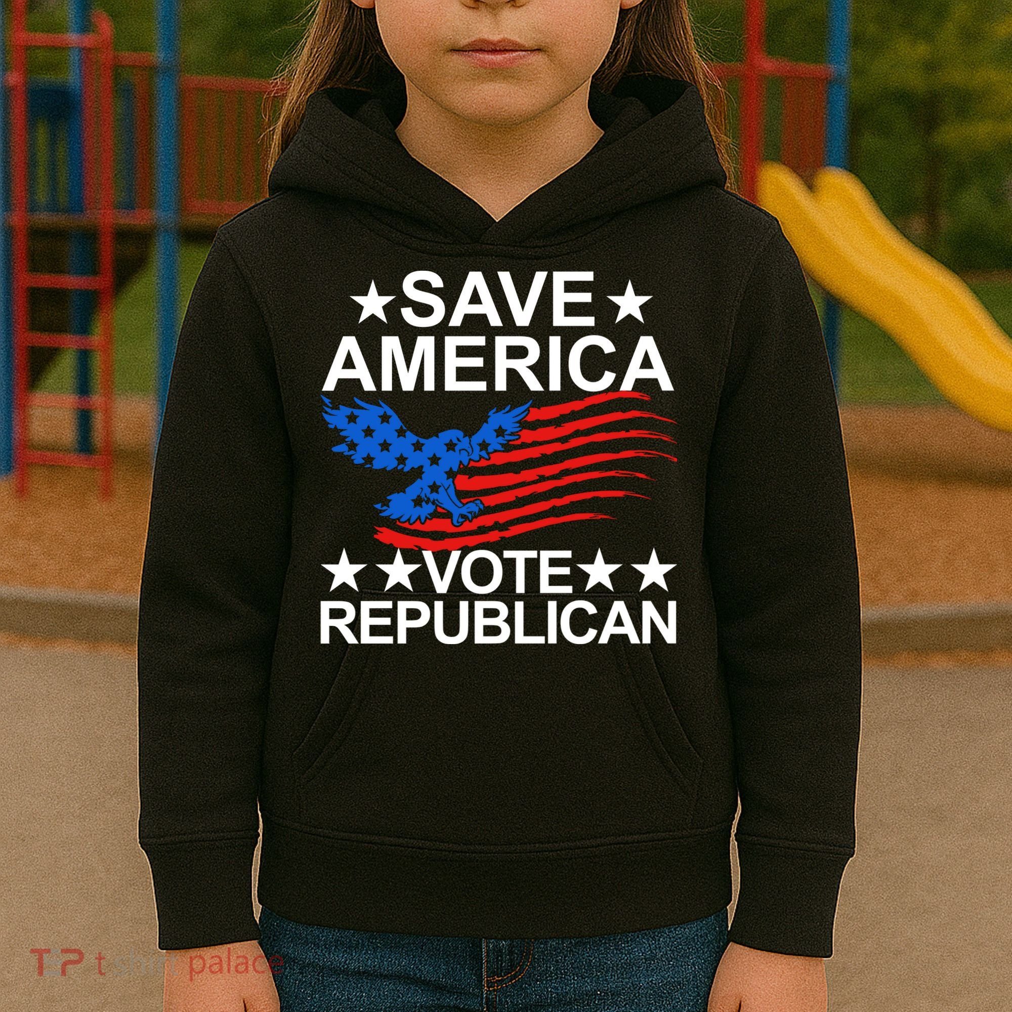 Save America Vote Republican Proud Conservative American Kids Hoodie