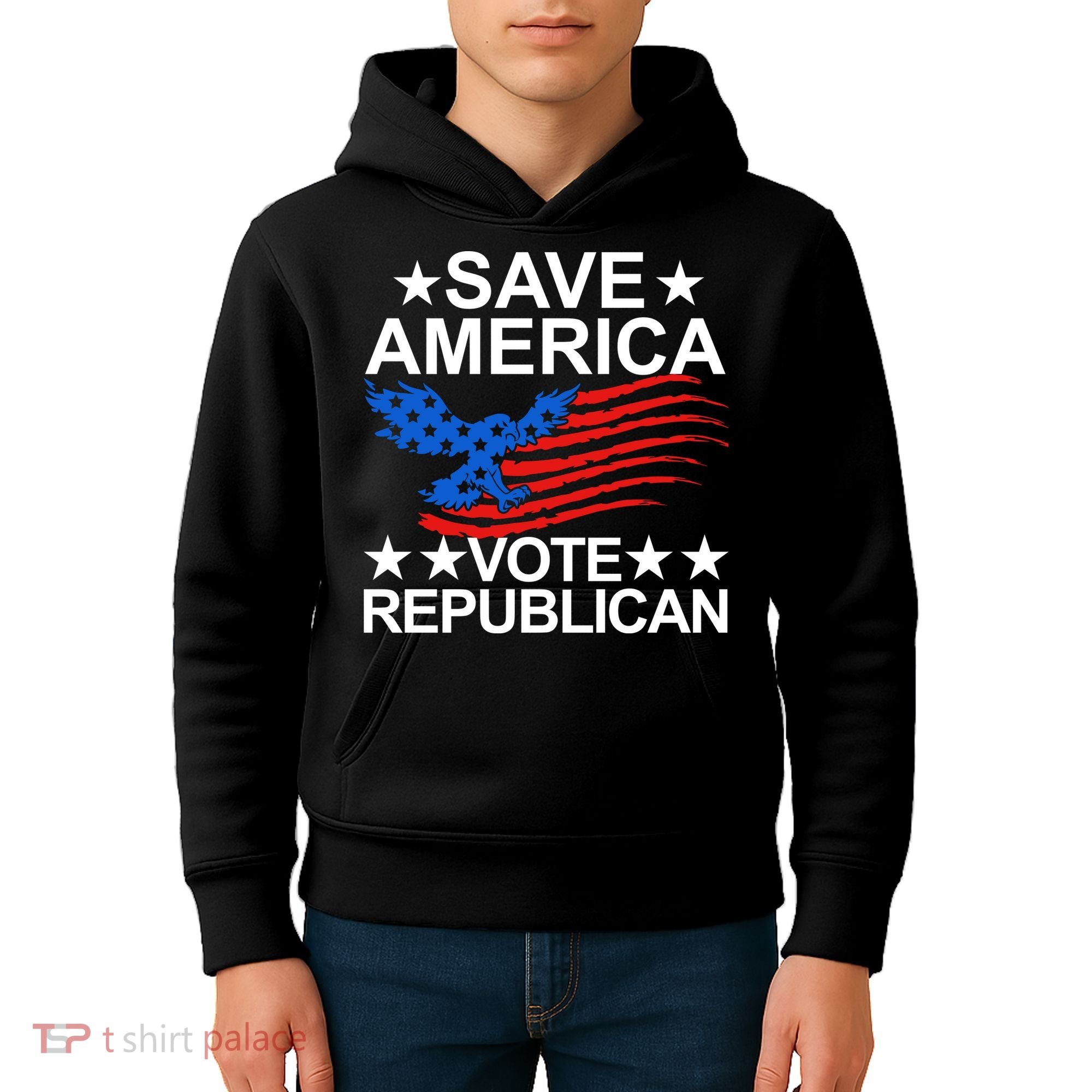Save America Vote Republican Proud Conservative American Kids Hoodie
