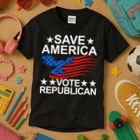 Save America Vote Republican Proud Conservative American Kids T-Shirt thumb 3