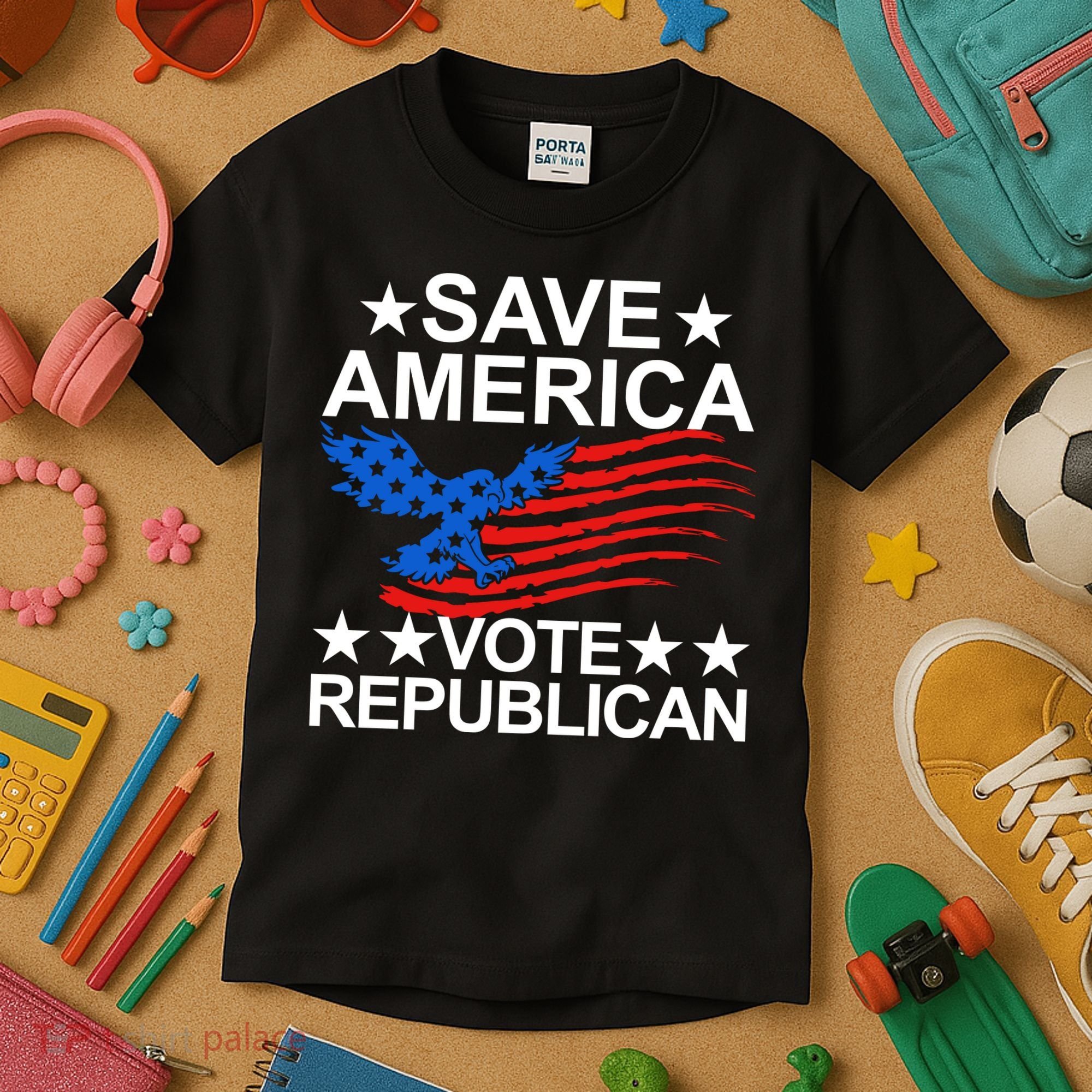 Save America Vote Republican Proud Conservative American Kids T-Shirt