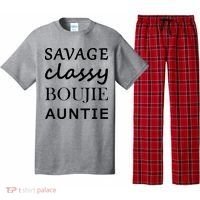 Savage Classy Bougie Auntie Funny Aunt Pajama Set thumb 0