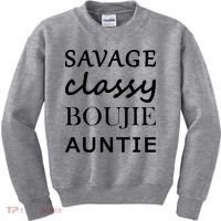 Savage Classy Bougie Auntie Funny Aunt Kids Sweatshirt thumb 0