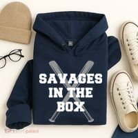 Savages In The Box Baseball Bats Hoodie thumb 4
