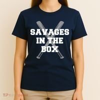 Savages In The Box Baseball Bats T-Shirt thumb 4