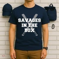Savages In The Box Baseball Bats T-Shirt thumb 6