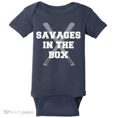 Savages In The Box Baseball Bats Baby Bodysuit