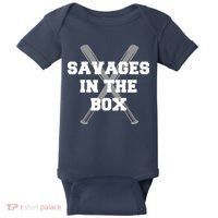 Savages In The Box Baseball Bats Baby Bodysuit thumb 0