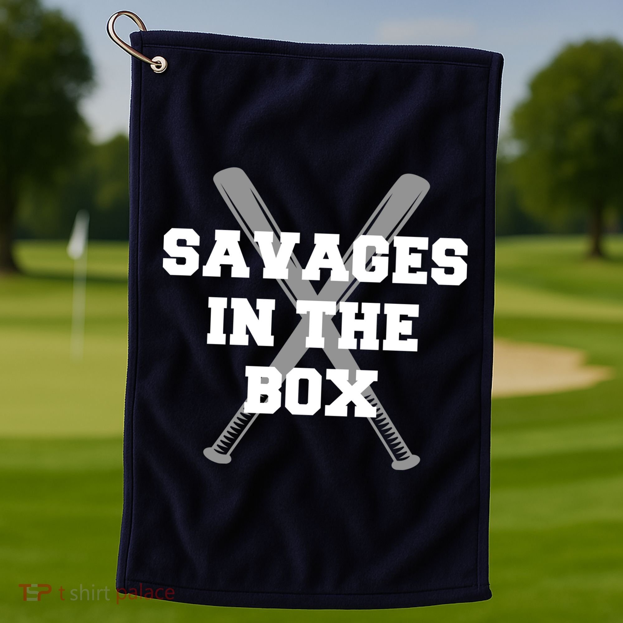 Savages In The Box Baseball Bats Golf Towel