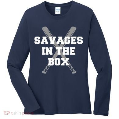Savages In The Box Baseball Bats Women's Long Sleeve Shirt