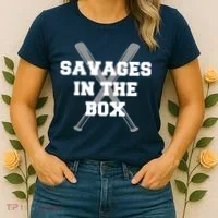 Savages In The Box Baseball Bats Women's T-Shirt thumb 2