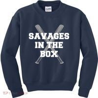 Savages In The Box Baseball Bats Kids Sweatshirt thumb 0