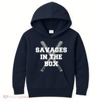 Savages In The Box Baseball Bats Kids Hoodie thumb 0