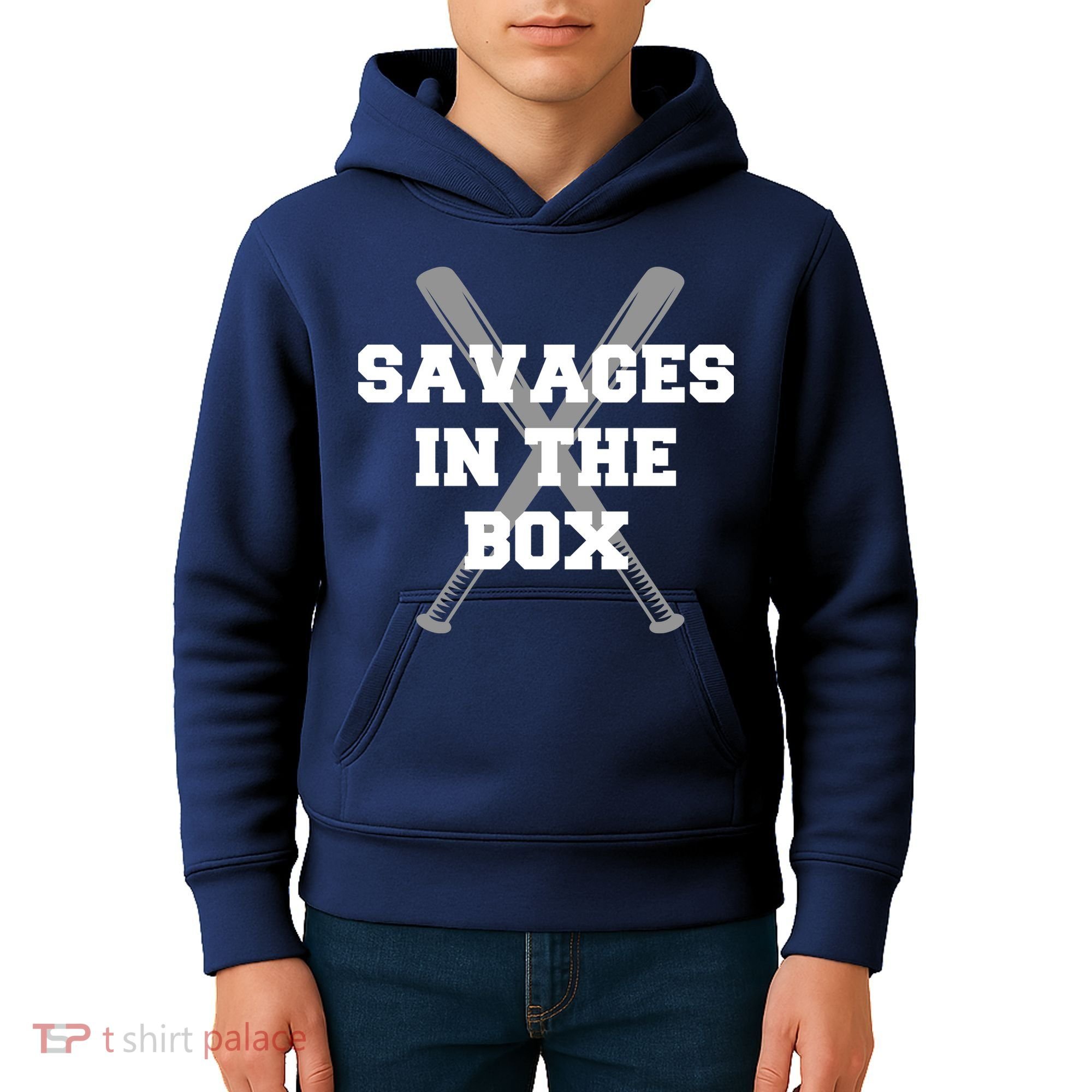 Savages In The Box Baseball Bats Kids Hoodie