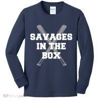 Savages In The Box Baseball Bats Kids Long Sleeve Shirt thumb 0