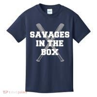 Savages In The Box Baseball Bats Kids T-Shirt thumb 0