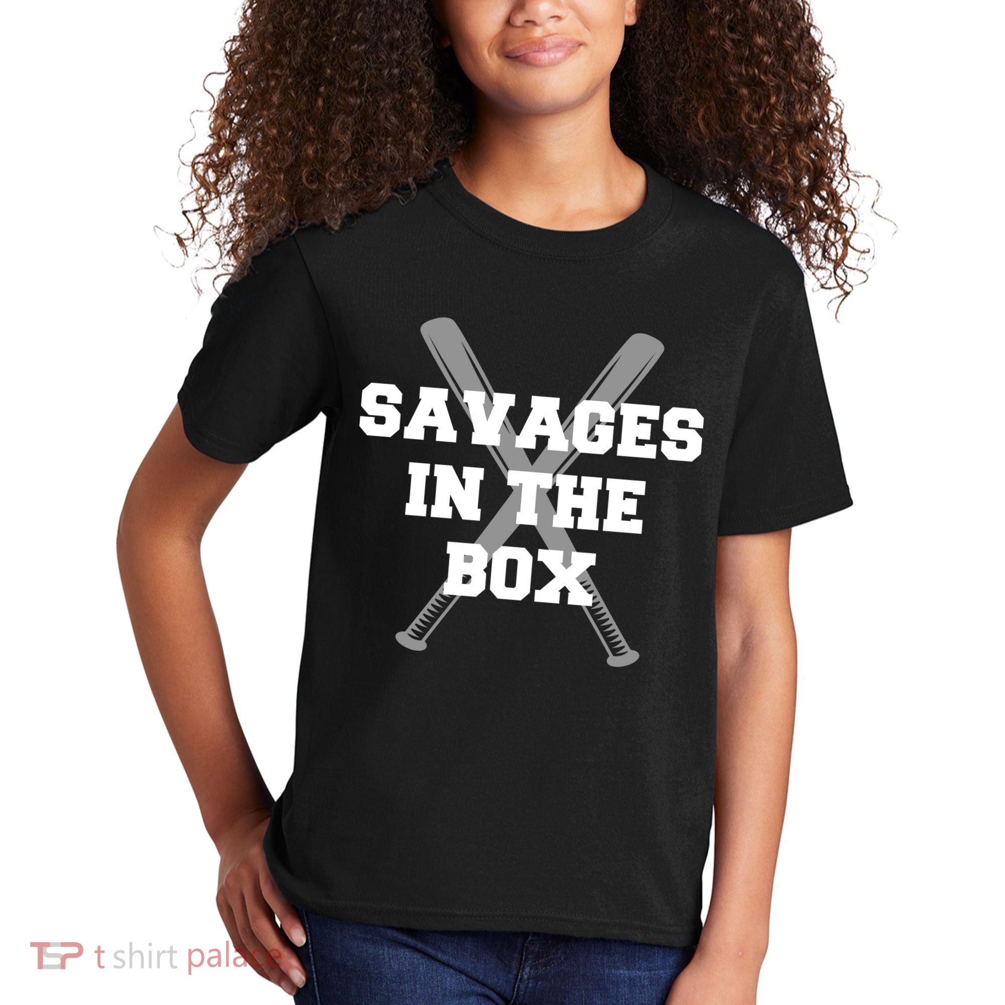 Savages In The Box Baseball Bats Kids T-Shirt