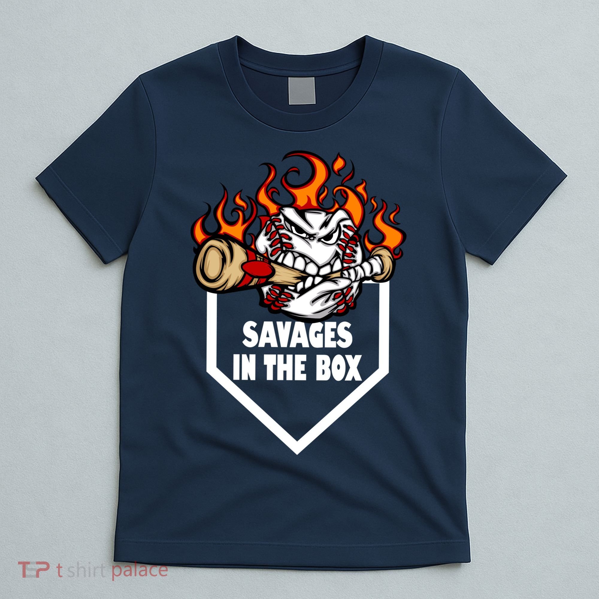 Savages In The Box Baseball Graphic T-Shirt