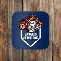 Savages In The Box Baseball Graphic Coaster thumb 0