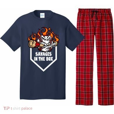 Savages In The Box Baseball Graphic Pajama Set