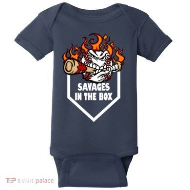 Savages In The Box Baseball Graphic Baby Bodysuit