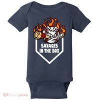 Savages In The Box Baseball Graphic Baby Bodysuit thumb 0