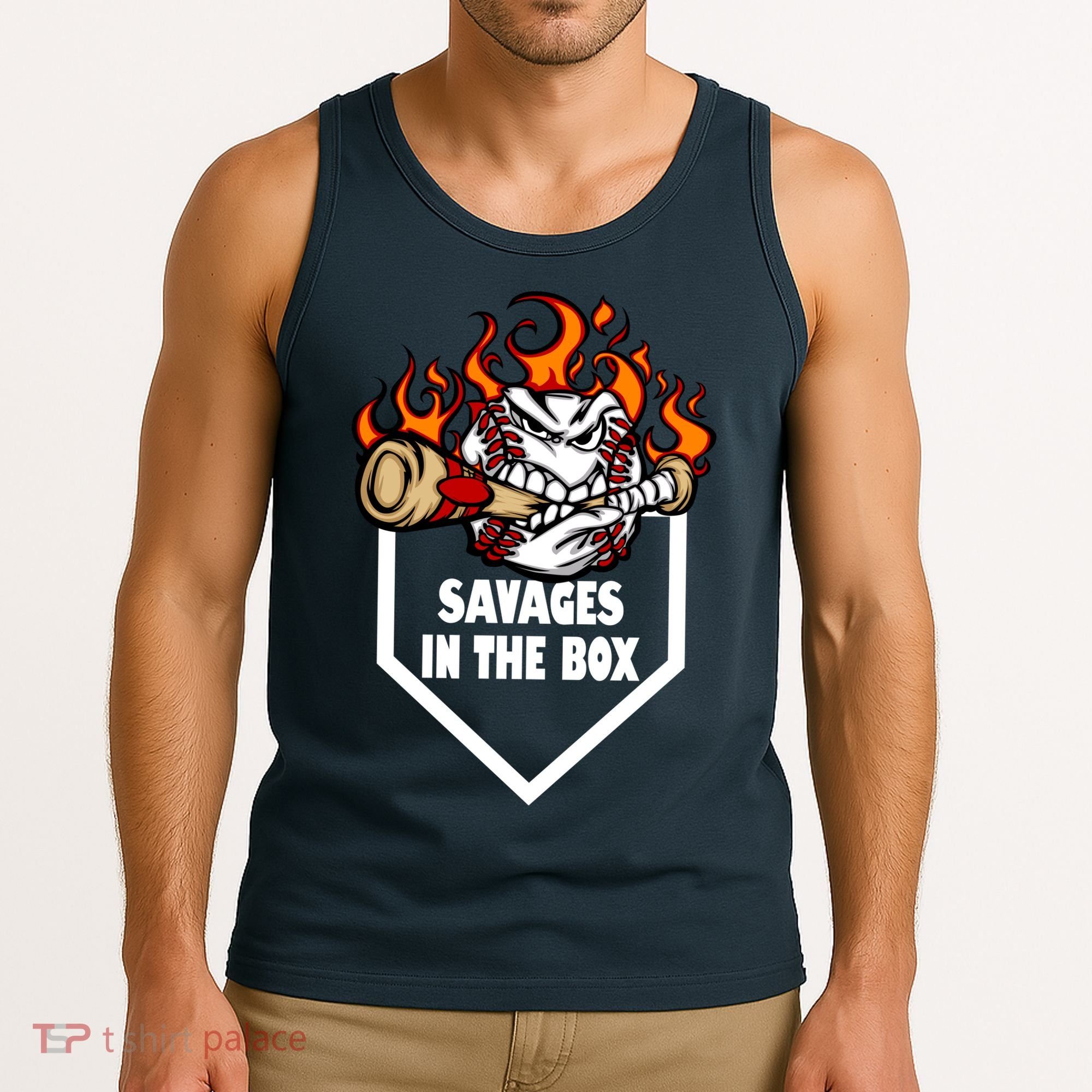 Savages In The Box Baseball Graphic Tank Top