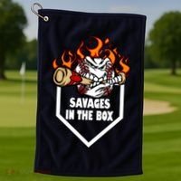 Savages In The Box Baseball Graphic Golf Towel thumb 1
