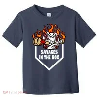 Savages In The Box Baseball Graphic Toddler T-Shirt thumb 0