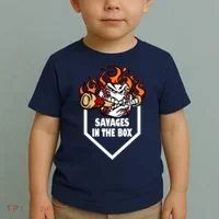 Savages In The Box Baseball Graphic Toddler T-Shirt thumb 2