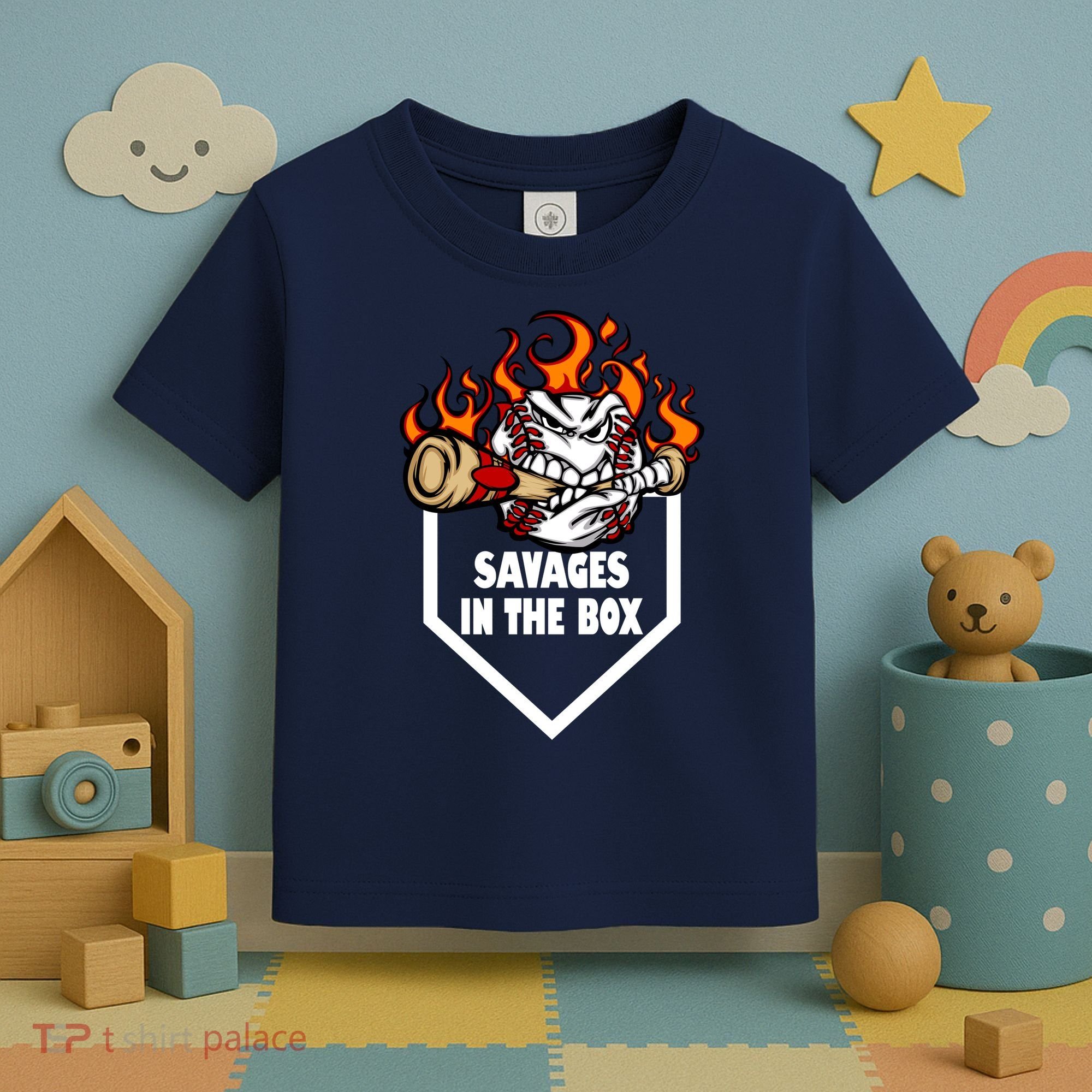 Savages In The Box Baseball Graphic Toddler T-Shirt